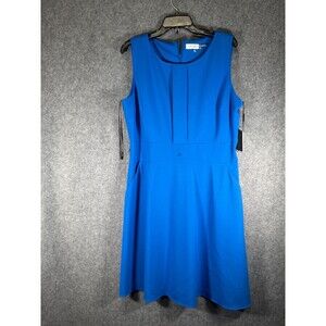 Calvin Klein Dress Women 14 Royal Blue Sleeveless Career Office‎ Professional